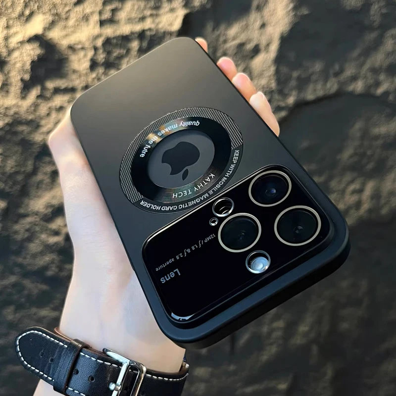 Luxury Matte Hard PC For Magsafe Magnetic Charging Case for iPhone 14 Plus 13 12 Pro Max Cases Camera Lens Protector Phone Cover_voghion.com