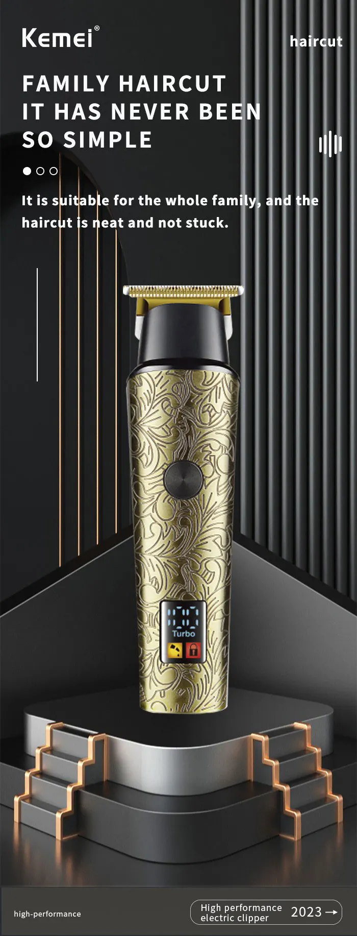 Description Picture 2 of itemKemei 2185 Cordless Hair Trimmer 0mm Zero Gapped Carving Clipper Detailer Barber Professional Electric Finish Cutting Machine