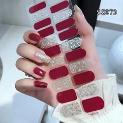 Pegatina de uñas 3D para manicura, envoltura de uñas completa, autoadhesiva, cubierta completa, pegatinas de Arte de uñas postizas impermeables