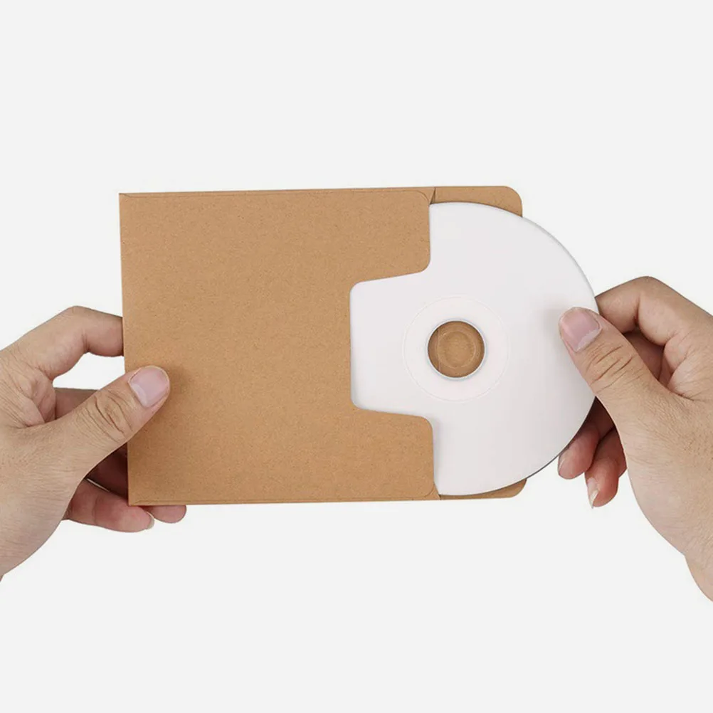 CD DVD Storage Bag CD DVD Storage Case 50pcs Kraft Paper Bags CD DVD Disc Paper Sleeves Envelopes Storage Coin Packaging Bag File Pouches