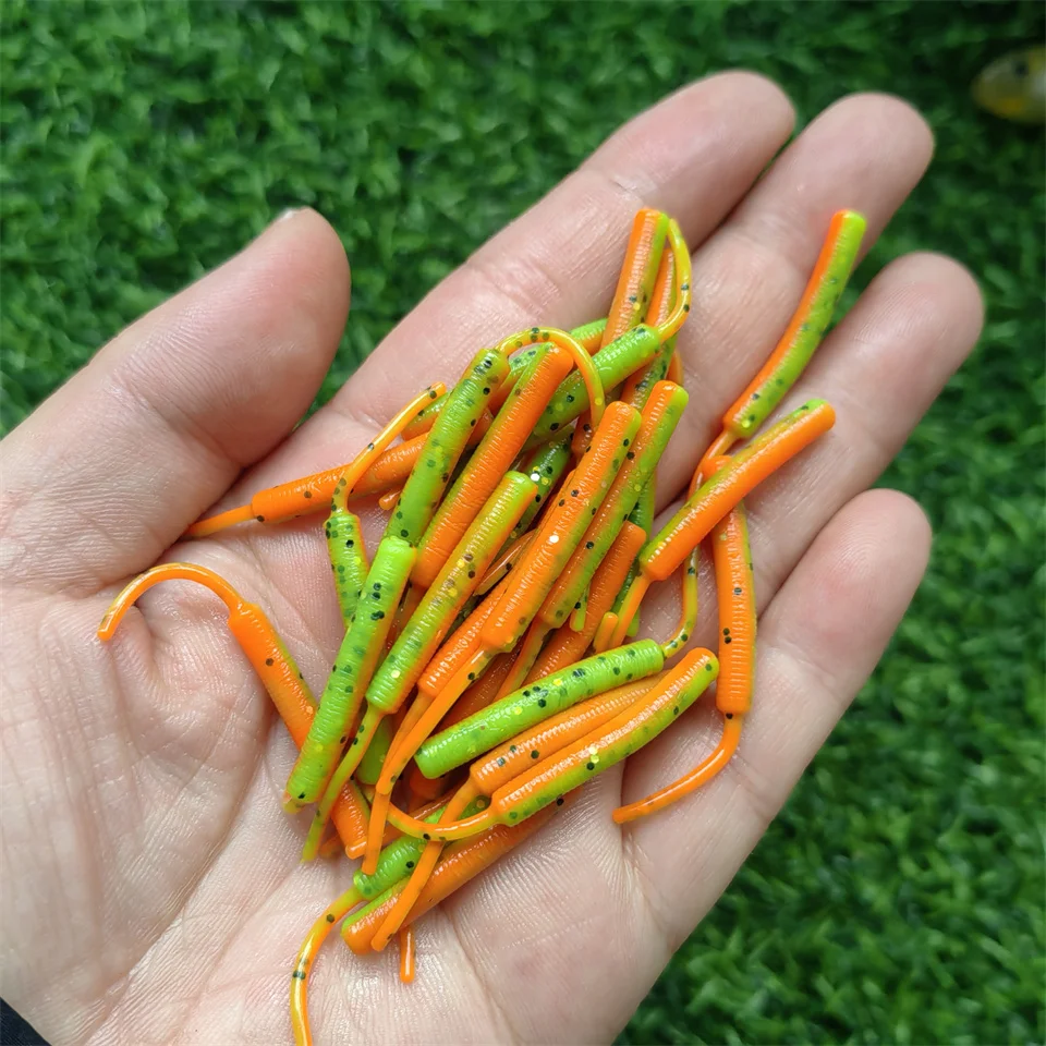 20 teile/schachtel Mini Ozean Felsen Angeln Weiche Köder 0,3g/45mm Weichen Wurm Künstliche Köder Bass Silikon köder Angeln Zubehör