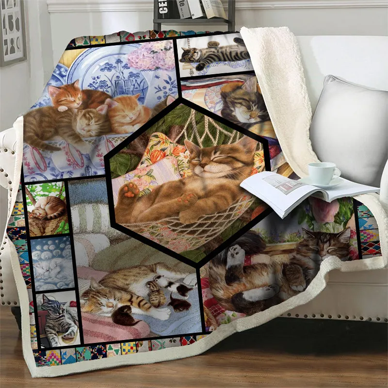 3D Cartoon Calf Sherpa Blanket On Beds Animal Plush Throw Blankets For Kids Bedspreads Soft Warm Sofa Cover Travel P