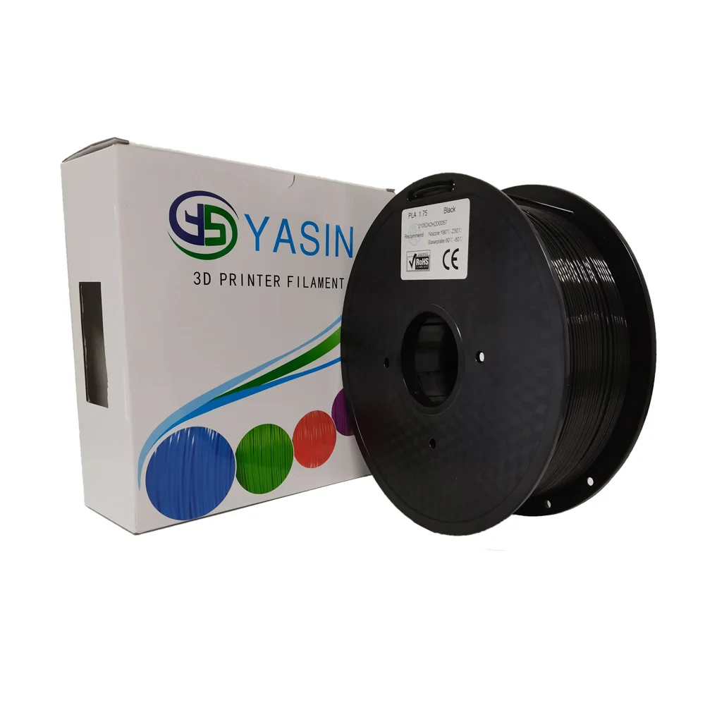 블랙 컬러 PLA 3D 프린터 필라멘트, 99% FDM 3D 프린터용, 롤 당 1.75mm, 1kg