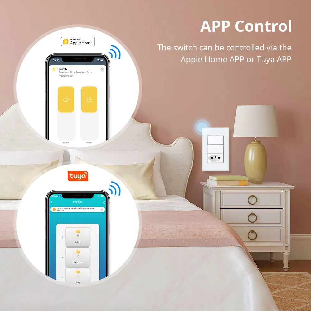 Zemismart-tomada Tuya Zigbee Brasil com Dois Interruptores Push Light Tomada Brasileira Inteligente Alexa e Google Home Control 20a - Image 2