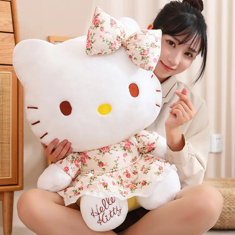 Sanrio Plush Big Size Lovely Flower Hello Kitty Peluche Plush Kawaii Toy Kid Gift