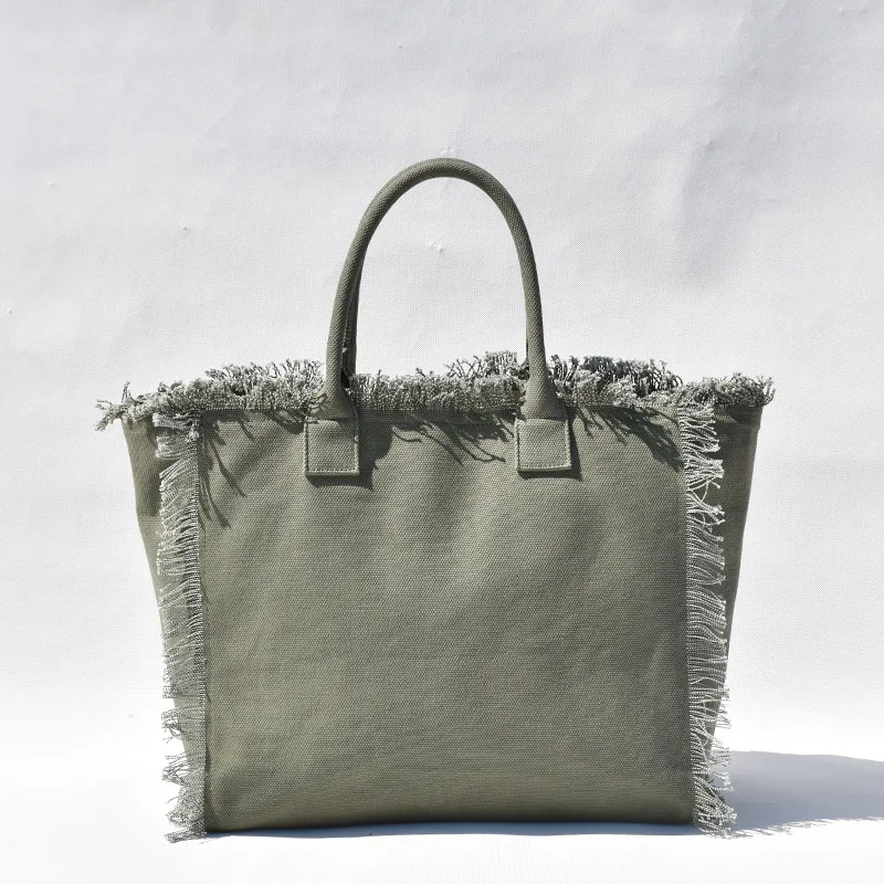 Summer Fringed Canvas Tote Beach Bag Girl AliExpress