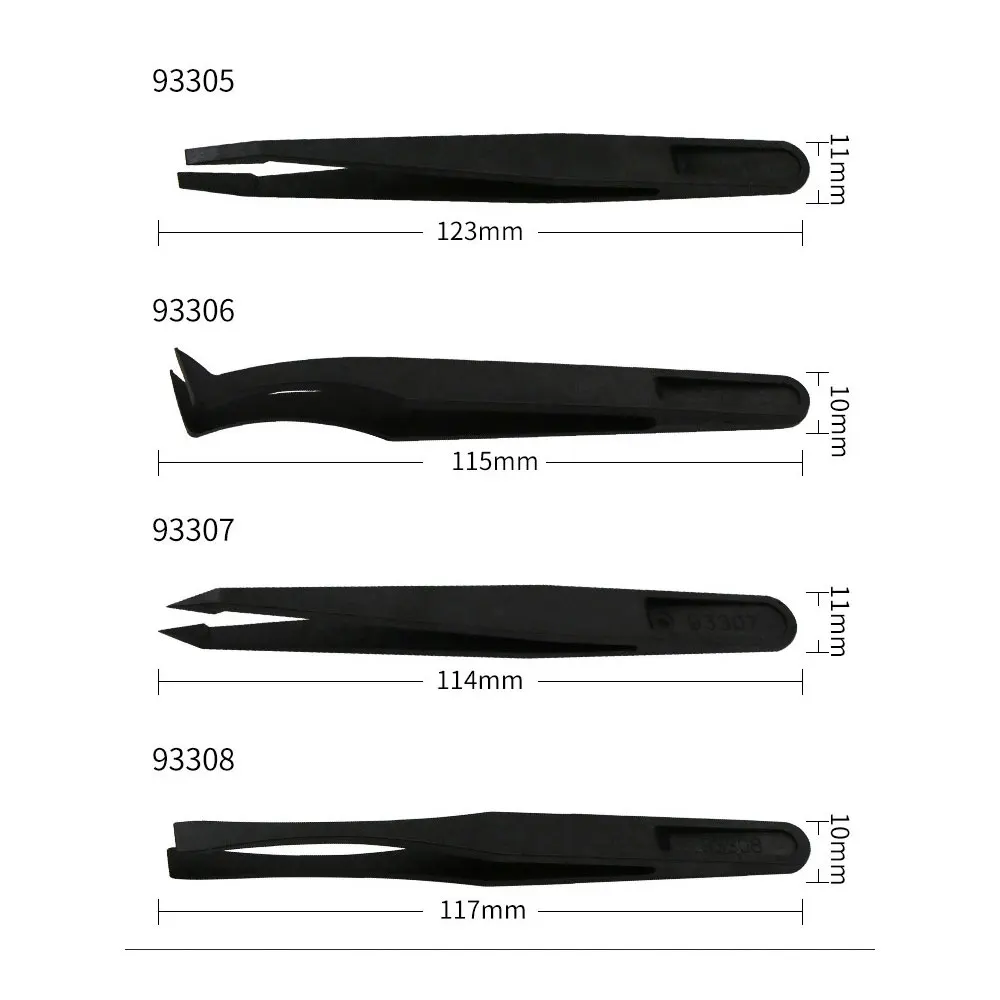 Precision Tweezers Upgraded Anti-Static Curved Tweezers for Electronics Laboratory Work Jewelry Plastic Precision Tweezers Set