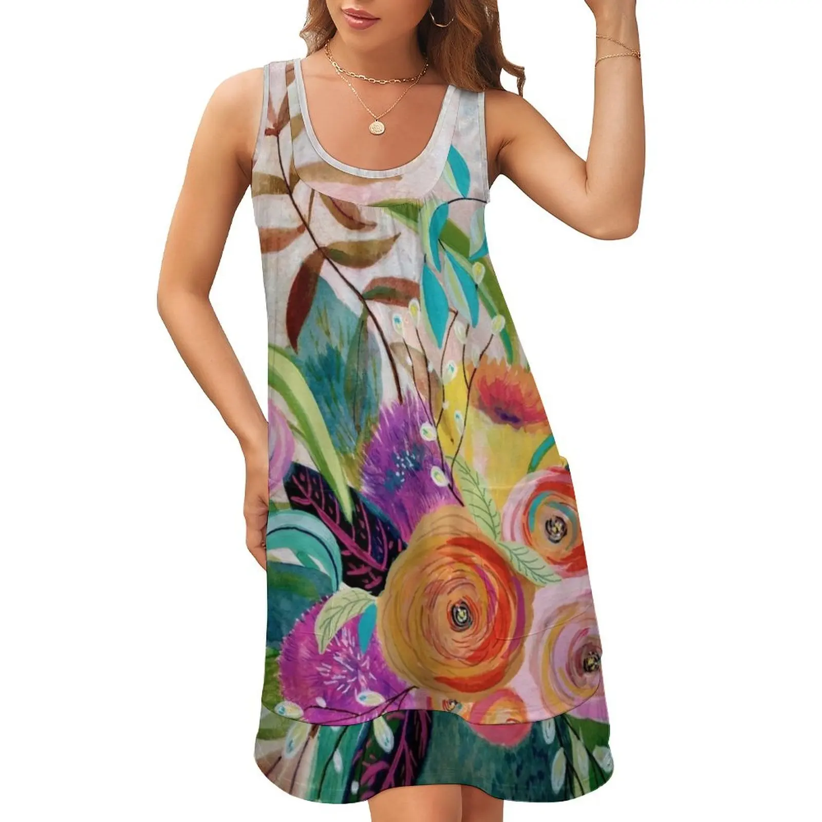 

Charleston Glory Sleeveless U-Neck Fake Two Piece Dress woman dress evening dress ladies women's summer clothing 2024