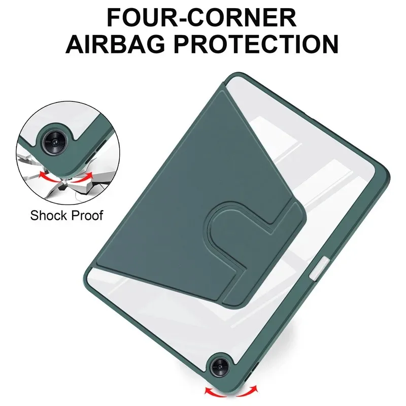 Acrylic Rotating Tablet Case with Smart Stand and Pen Slot, 12.1-inch