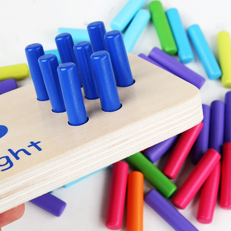 Wooden Stick Game 1-10 Number Cognition Matching Board Educational Toys Math Color Learning Teaching Aids_voghion.com