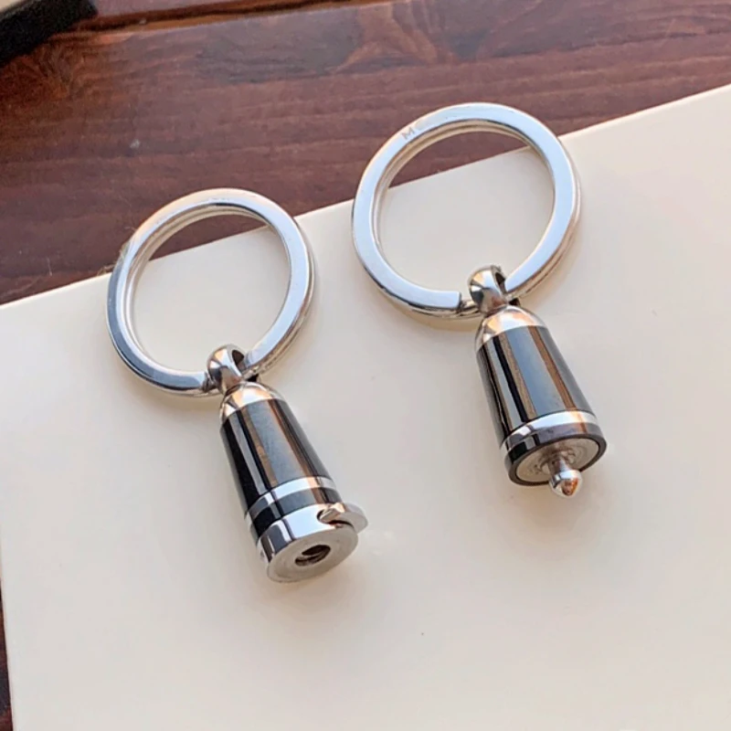 LJ2 Luxury MB Key Chain Black & Yellow Smooth Paint Car 316 Stainless Steel Double Ring High Quality Gift