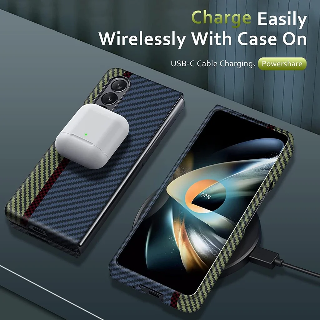 Hot Aramid Carbon Fiber Phone For Samsung Galaxy Z Fold 4 3 Slim and Thin Protective For Galaxy Z Fold4 CASE Cover