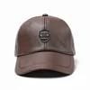 2024 New Style Men Cowhide Hat Winter Warm Outdoor Protect Ear Real Leather Adjustable Baseball Cap Men Real Cowhide Leather Cap 3