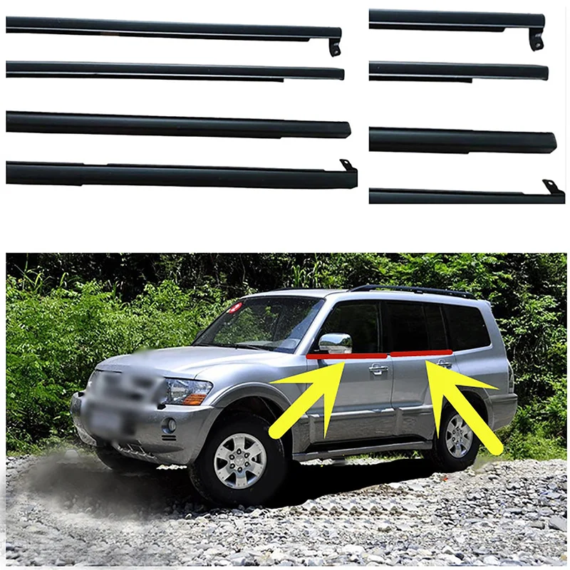4Pcs/Set Window Stickers Car Accessories Rubber Waterproof Sealing Strip Fit For Mitsubishi Pajero Montero V73 V93 V97 2000-