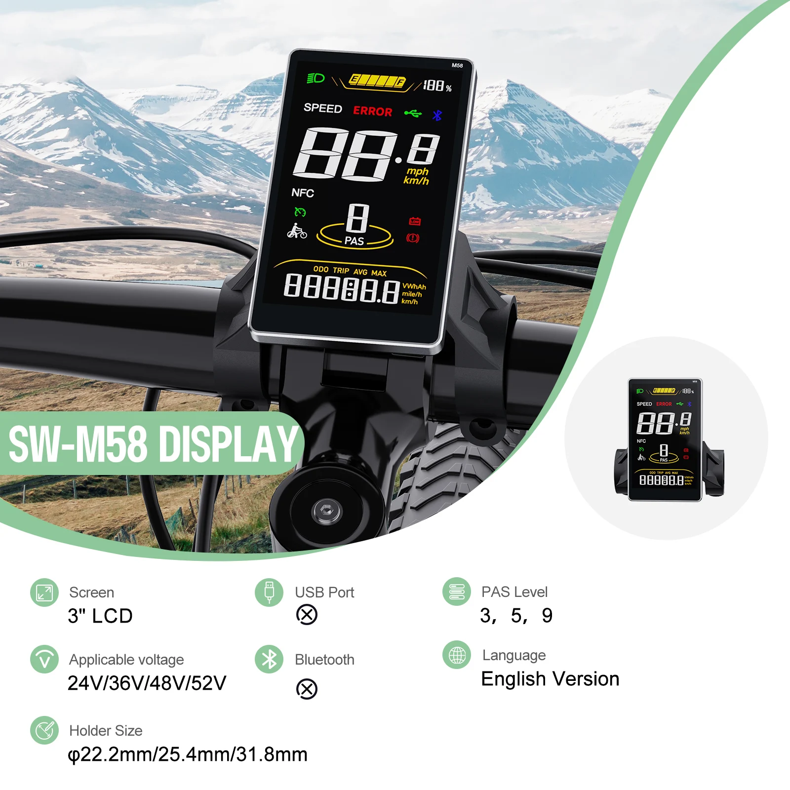 Écran LED étanche Pour Vélo électrique, Compatible Avec Bafang