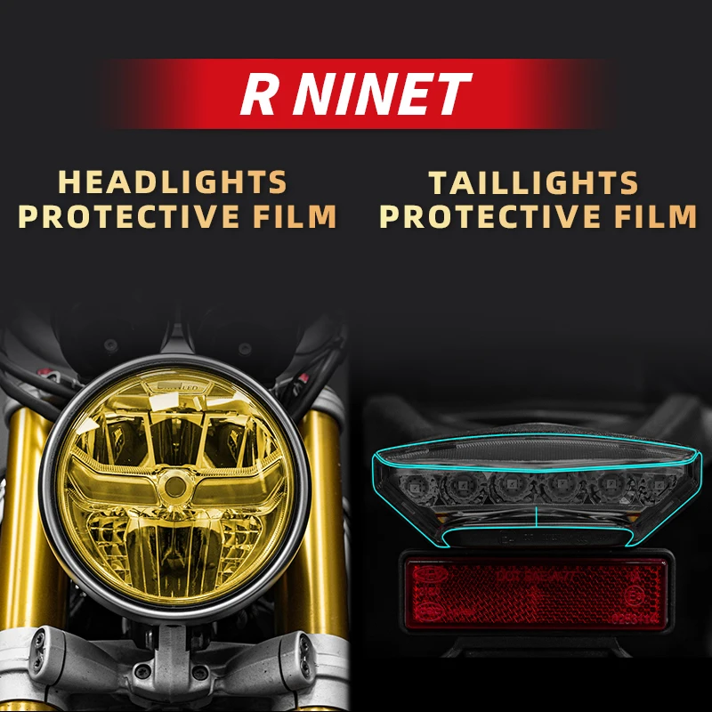 Used For BMW R NineT Protection Motorcycle Lamp The High Quality TPU Material A Set Of Headlight And Taillight Transparent Film