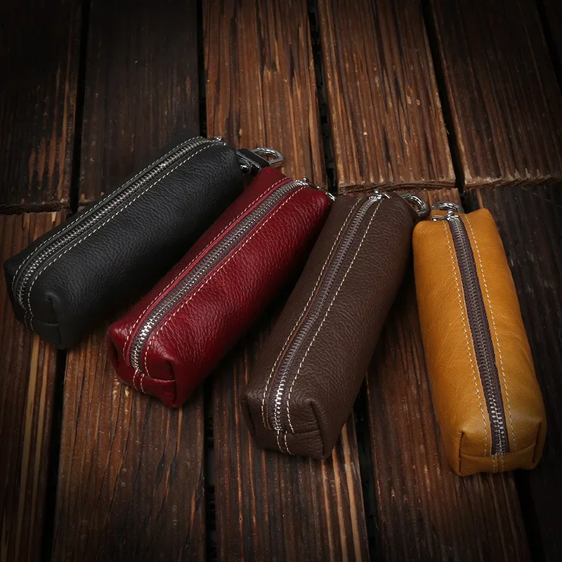 

Genuine Cow Leather Men Women Key Bag Small Business Kay Case Women Housekeepers Wholesale purse keychain keychain wallet