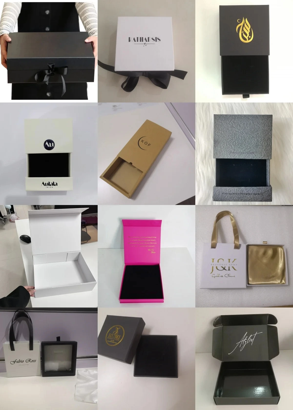 Wholesale 100pcs Custom Foldable Magnetic Gift Boxes with Ribbon, Luxury Book-Shaped Pa... - SKU CFMB2234 - UGI Packaging