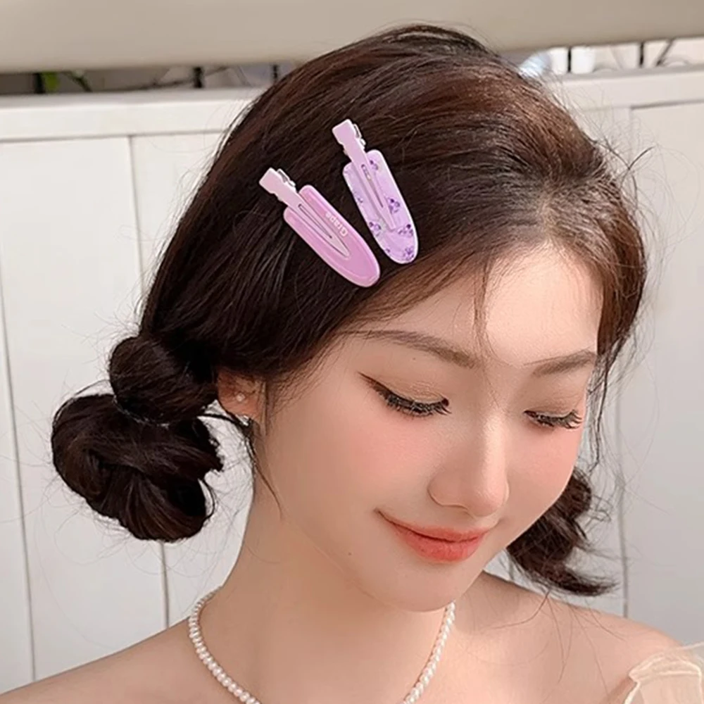 다양한 색상의 컬러풀한 헤어 클립 12개, 옆머리용 덕빌 클립, 부러진 머리카락을 위한 덕빌 클립, 달콤한 소녀들을 위한 심플한 헤어 클립