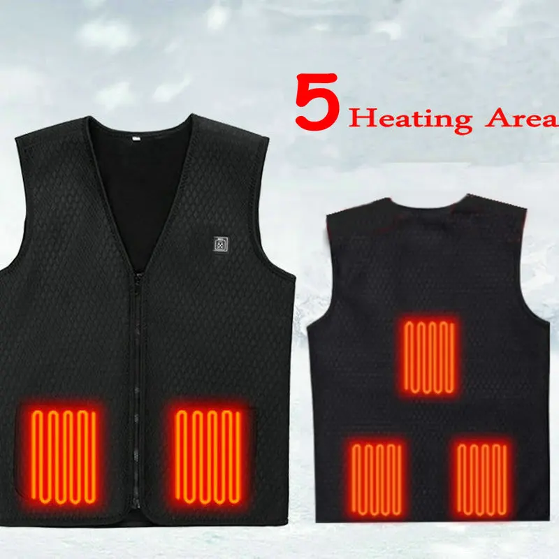 2022 New Rechargeable Heated Men's Vests Usb Power Bank Carbon Fiber
