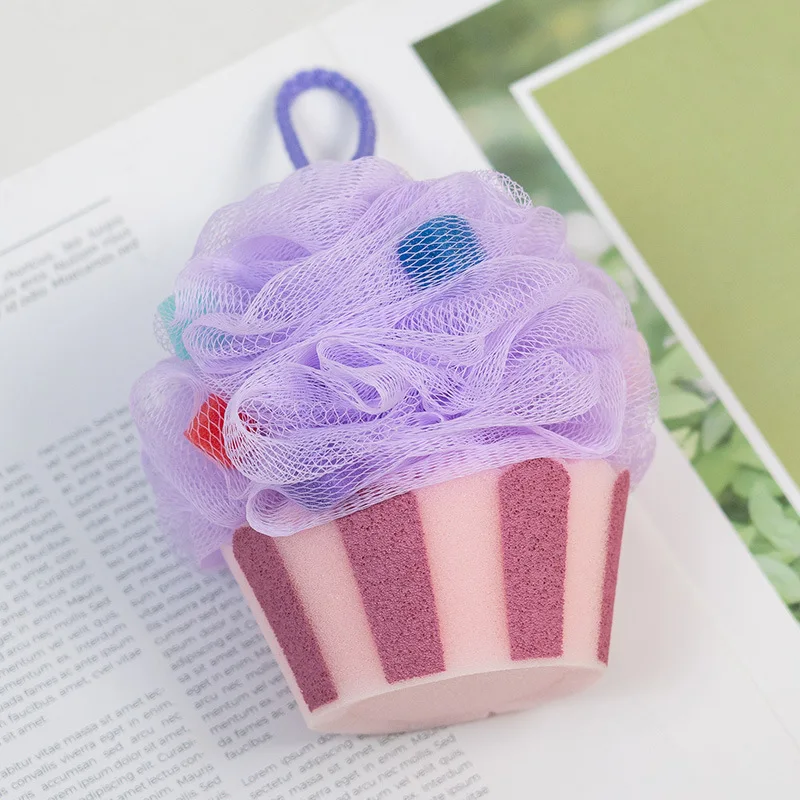 Ice Cream Bath Ball for Girls  Cute Sponge Cake Bath Artifact Bath Flower