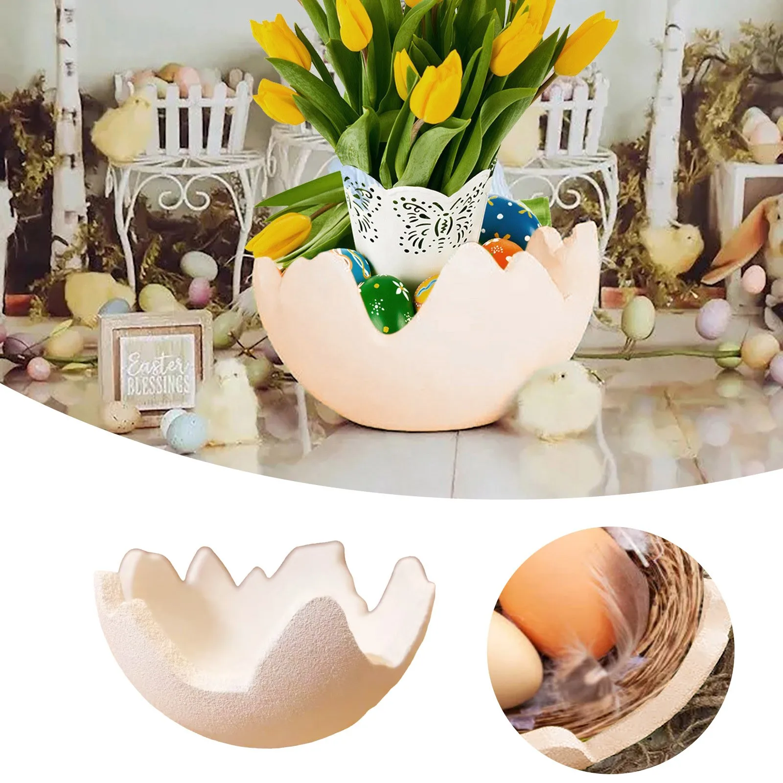 

Творческая имитация яичной скорлупы смолы Процесс входа коллекция реквизит для съемки Праздничная сцена домашнее рождественское украшение с историей