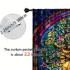 2pcs, spring summer Curtains Stained Glass Tree of Life Yarn Curtains 100% Polyester Room Decor for Room, Kitchen, Study, 5
