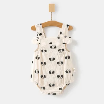 مجموعة ملابس أطفال حديثي الولادة من AYNIGIELL، بلوزة بحمالة للأطفال بعمر 0-18 شهرًا + سروال مثلث، فستان بناتي من القطن الخالص