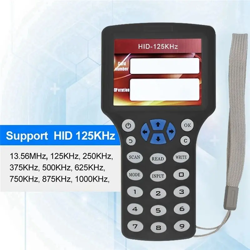 ABKN-10 주파수 RFID 스마트 카드 리더기 복사기 +5XCUID 카드 125K 13.56Mhz RFID 복사기 키 복제기