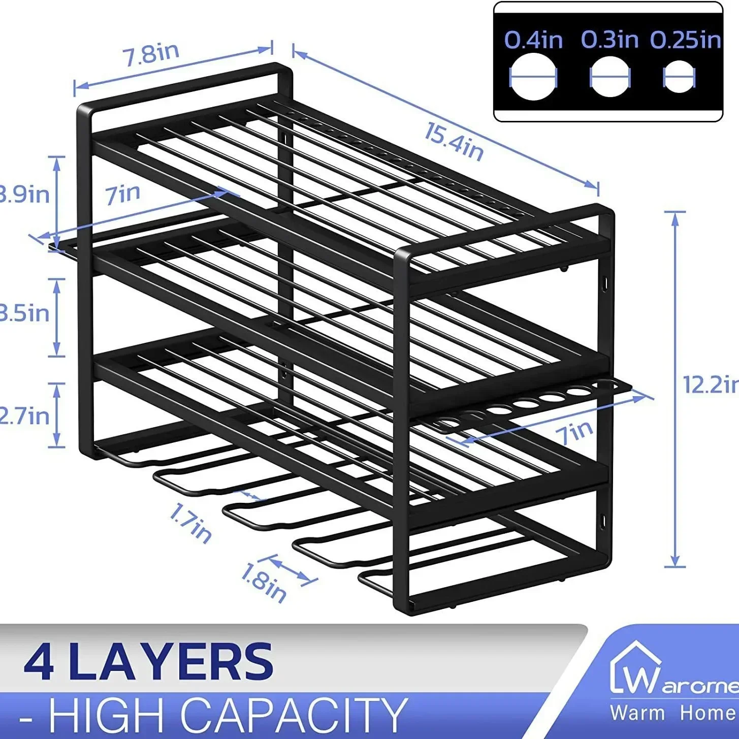 Four-layer Wall-mounted Power Tool Storage Rack Heavy Duty Floating Tool Rack Handheld Electric Drill Storage Rack 6