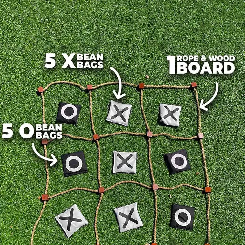 Giant Tic -Tac -Toe Outdoor Game Instant Setup, No Assembly Bean-Bag Toss Games Set,Giant -Yard Games For Adults 5