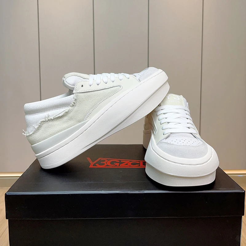 Handcrafted Leather Casual Shoes Man Woman Unisex Trainers Platform Sports Shoes Men's Breathable Trainers Heighten Sneakers 5