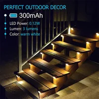 2/4/8/16 Pack Solar Deck Lights LED Waterproof Outdoor Solar Powered  LED Step Lights For Decks Stairs Patio Yard Garden Decor 2
