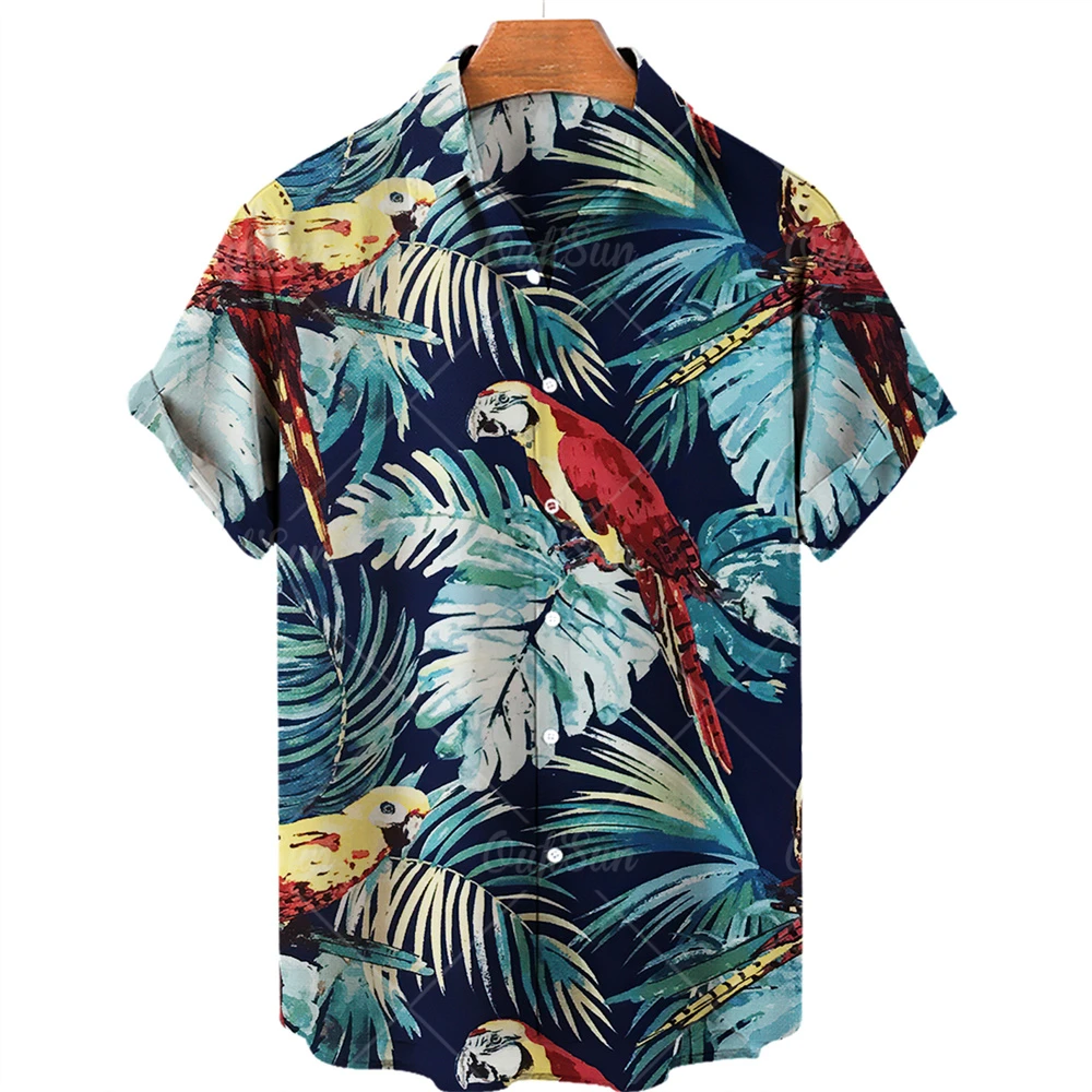 Dinosaur 3d Print Shirts Men's Women's Hawaiian Vocation Blouses Spooky Lapel Shirt Cuba Camisa Clothing Bird 2