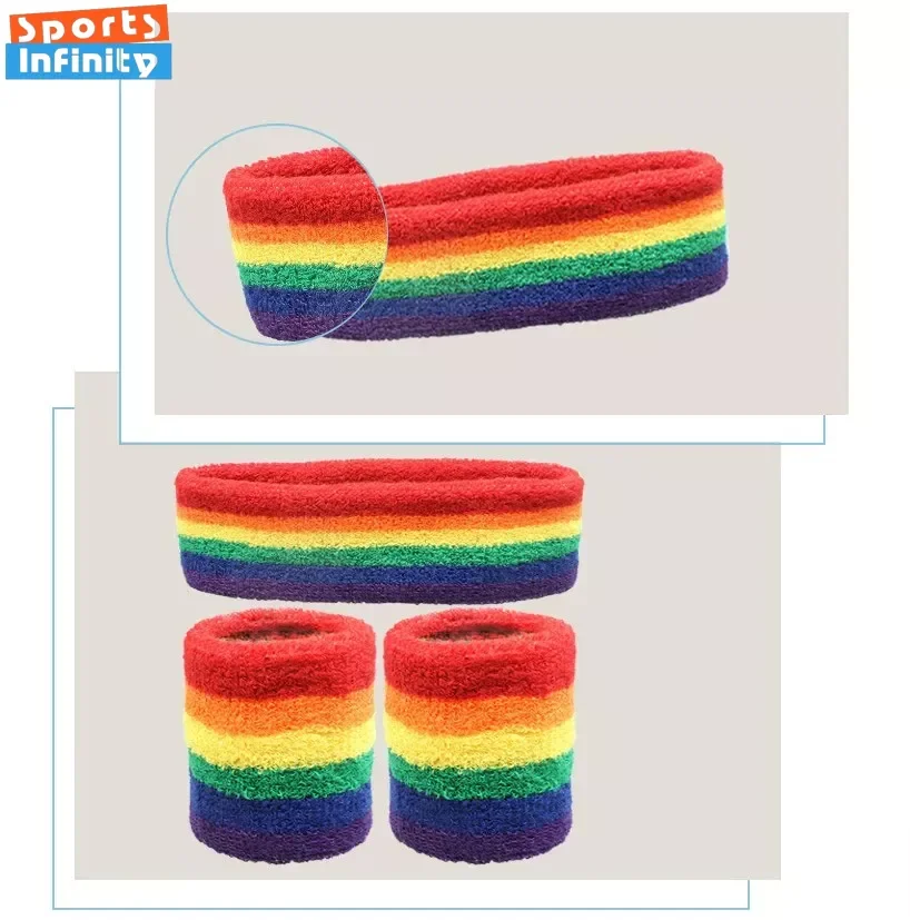 مجموعة عصابة رأس رياضية عصرية وعصابة معصم من القطن...