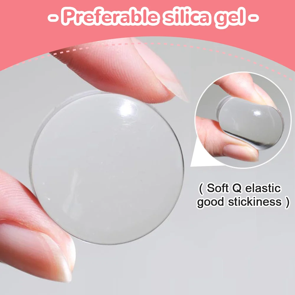 Nail Art Tools Transparent Nail Stamper Scraper 2pcs Jelly Silicone Stamp French Nails Manicuring Kits Stamping Tool Set