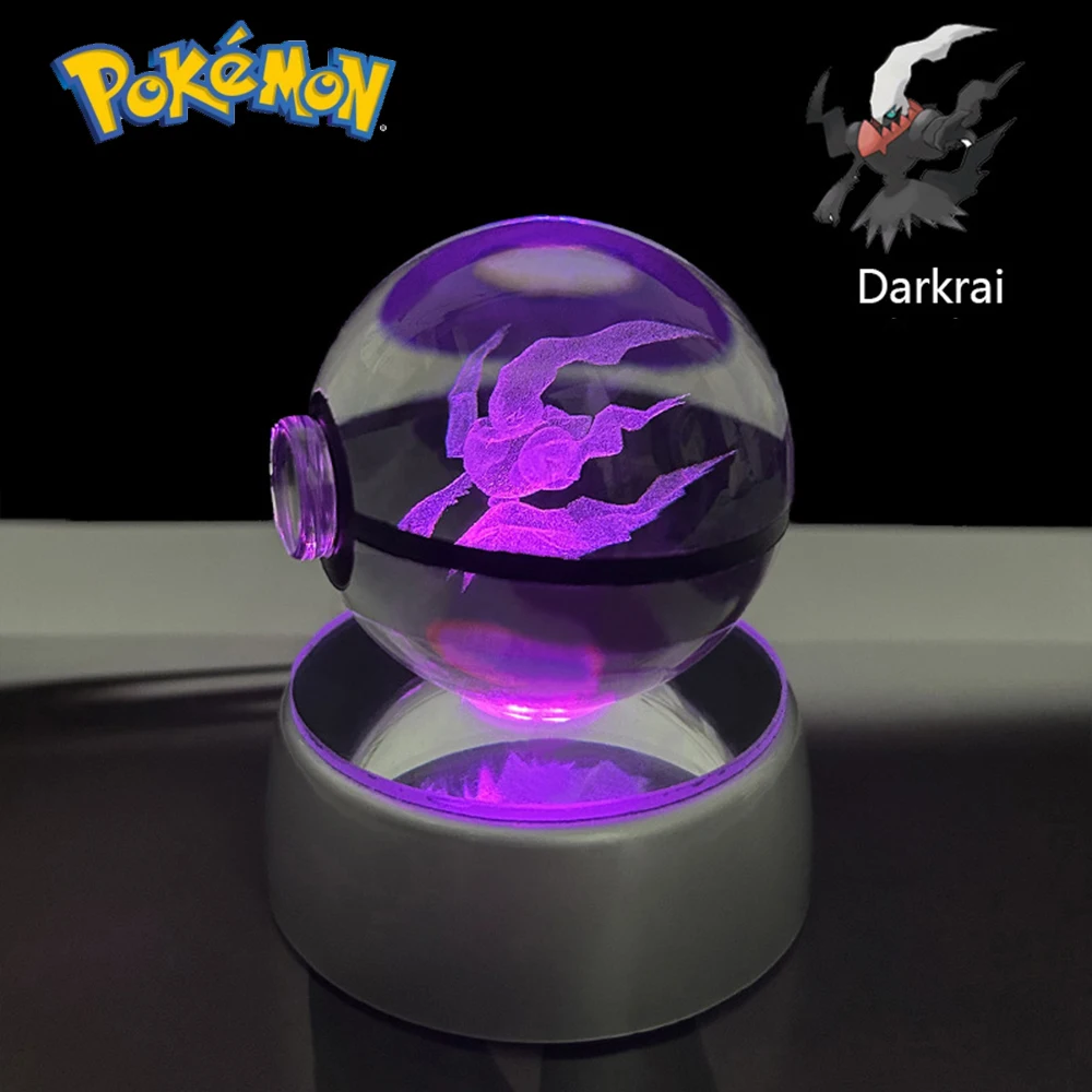 Pokemon 3D Crystal Ball Pikachu Gengar Eevee Mewtwo Anime Game