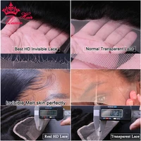 Queen Hair véritable HD Frontal/Closure uniquement en dentelle invisible effet peau fondue 13x6 13x4 4x4 4x6 5x5 6x6 7x7 Raw Human Hair Body Wave/Lisse 4
