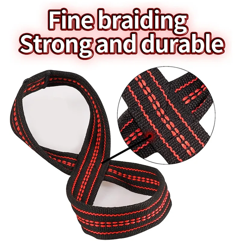 Description Picture 5 of itemFigure 8 Weight Lifting Straps DeadLift Wrist Strap for Pull-ups Horizontal Bar Powerlifting Gym Fitness Bodybuilding Equipment