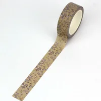 1X 10M Decor Vintage Leaves on Kraft Background Washi Tape for Diary Gift Wrapping Adhesive Masking Tape Cute Journal Stationery 2