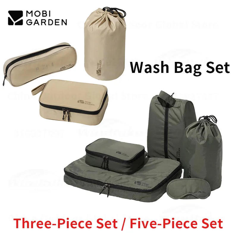MOBI GARDEN Three/Five-Piece Set Wash Bag Set Outdoor Travel Business  Underwear Shoes Storage Bag Suitcase Portable Makeup Bag - AliExpress