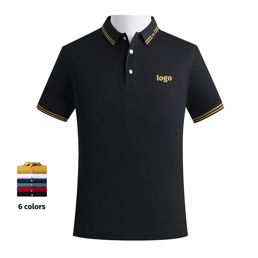 Men Polo T-shirt Logo Customizable Golf Hombre Polos 50% Cotton