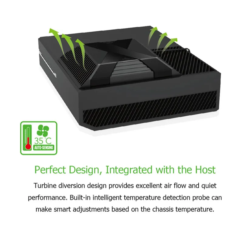 Cooling fan PG-X010 External Cooling Fan USB Power 35 Degree Smart Auto-Sensing Built-in Cooler Temperature Control Fan for XBox One gaming cooling fan