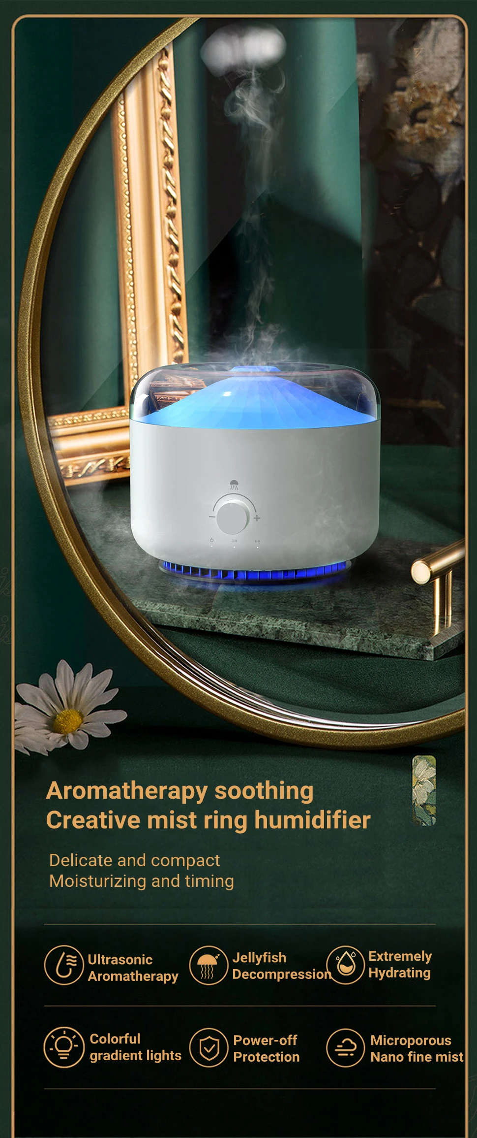 Essential Oil Aroma Air Humidifier Aroma Oil Diffuser Large Jellyfish Mist Sprayer