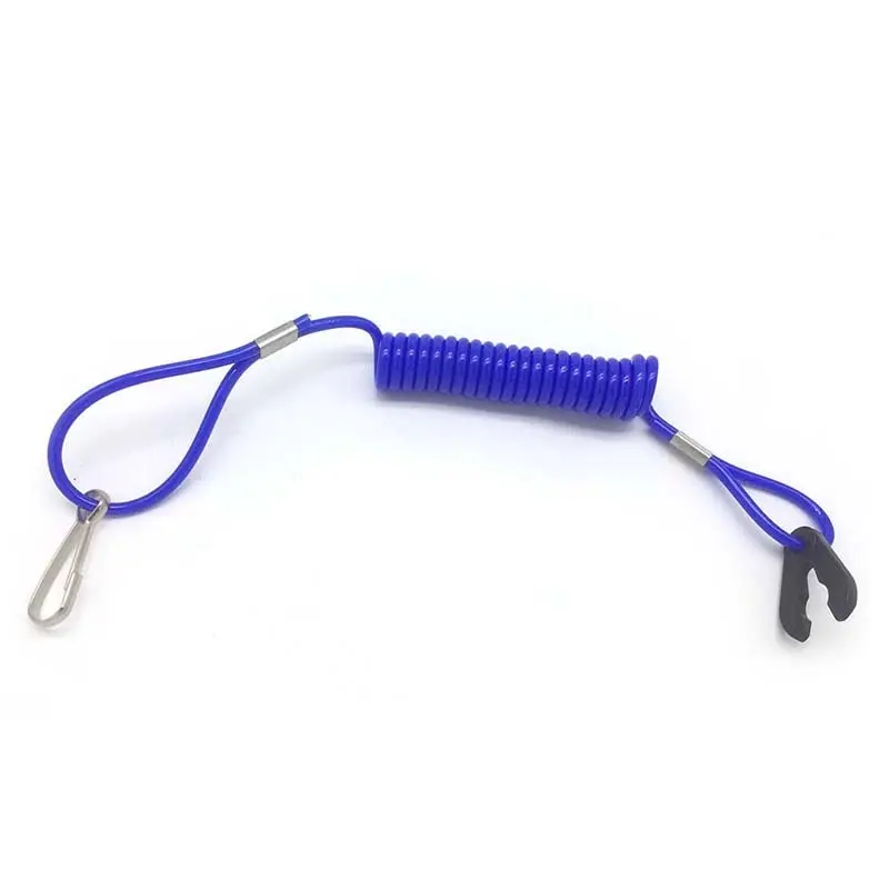 2PCS Jet Ski Safety Lanyard Tether Cord Boat Outboard Engine Safety Tether Blue Emergency Flameout Switch Drawstring motorboat engine stop lanyard