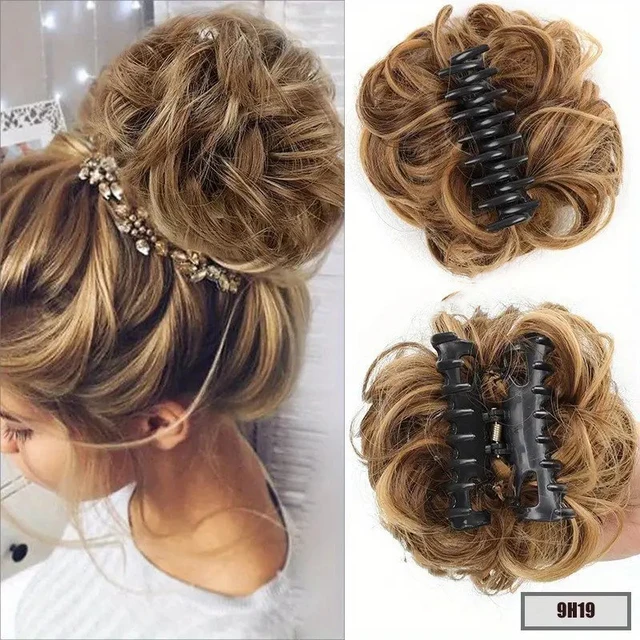 Inch Claw Clip In Messy Bun Curly Wavy Hair Extensions Chignon