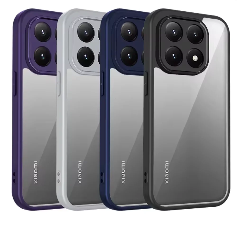 Enhanced Shockproof Clear Matte Back Cover with Air Cushion Silicon Bumper