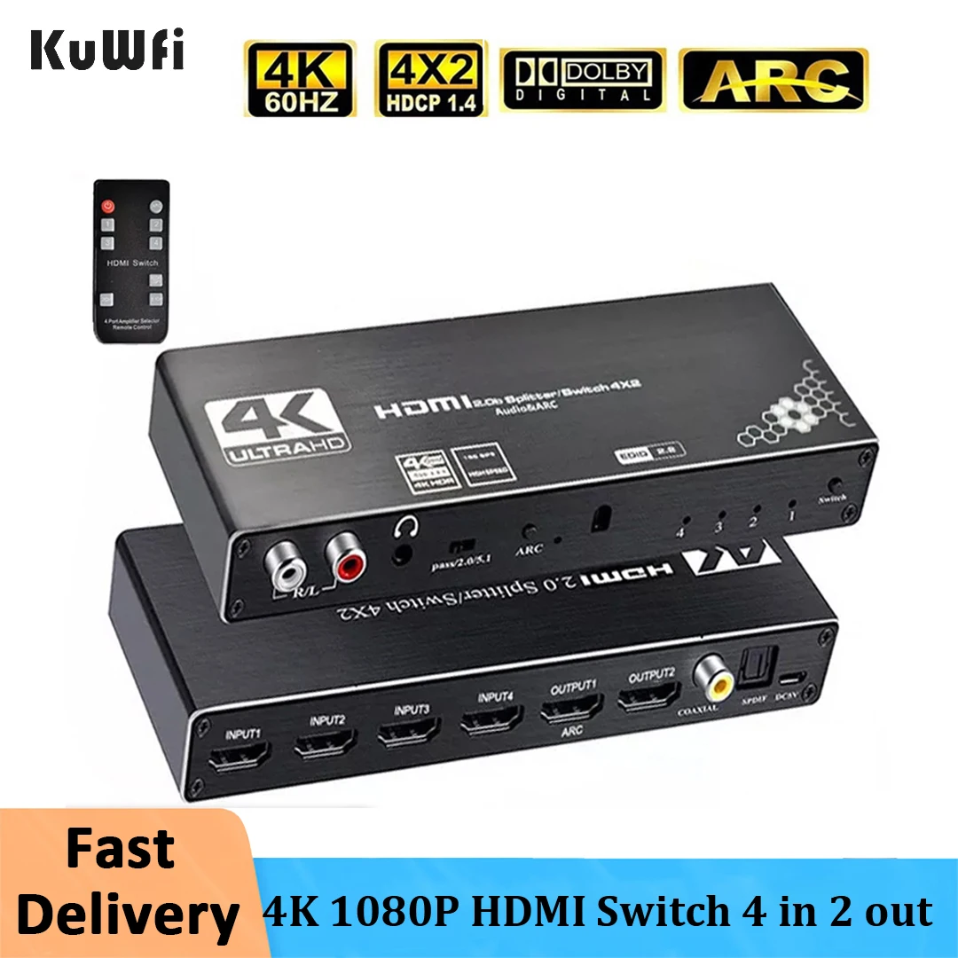 Hdmi Switcher Audio Hdmi Audio Extractor 4k Splitter - 4k Hdmi Switch 4 2 - Aliexpress