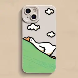 Cartoon Duck Silicone Case with Lens Protection - Soft Back Cover for iPhone X or XS (White M36)