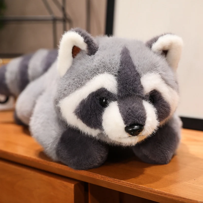 Peluche de mapache kawaii de 40/55 cm, bonito mapache, peluche suave y adorable, muñeco de peluche para regalo de cumpleaños
